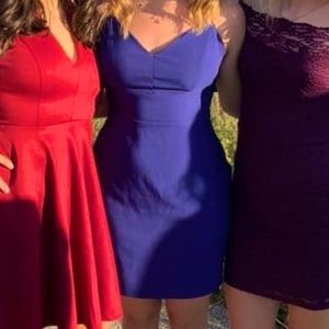 Beautiful Ocean Blue Formal Dress with a bow in the back